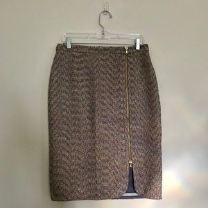 J. Crew metallic tweed pencil skirt